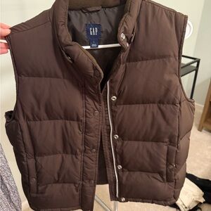 GAP Brown Quilted Puffer Vest